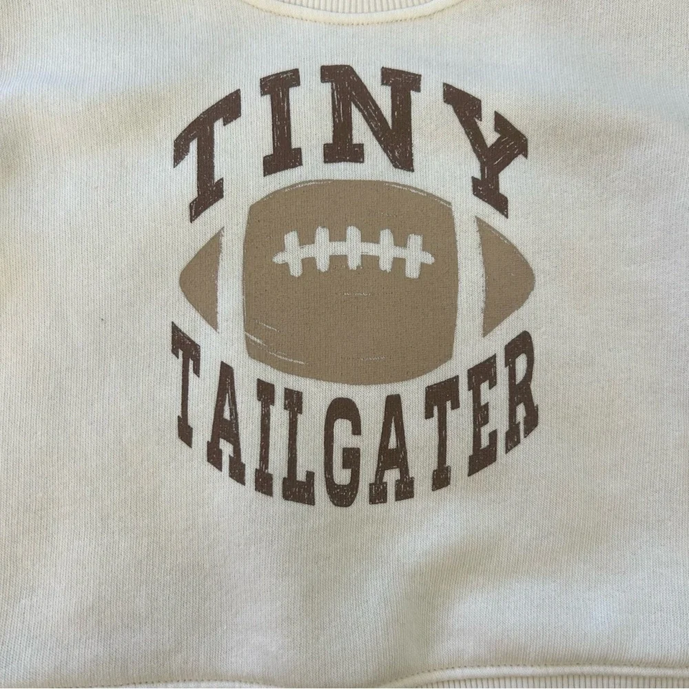 Bundle Of 2 Baby Boy Football One Piece Sweater Tiny Tailgater Size 6 Months